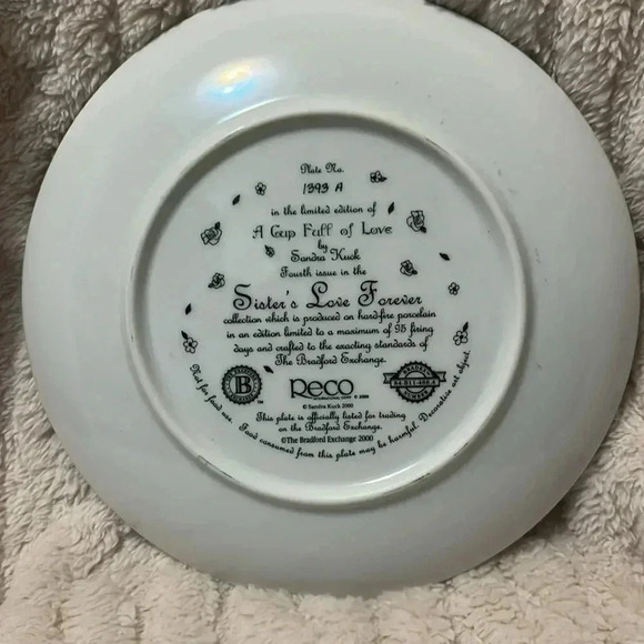 Sister's Love Forever Collection A CUP FULL OF LOVE Plate Sandra Kuck limited - Picture 2 of 3